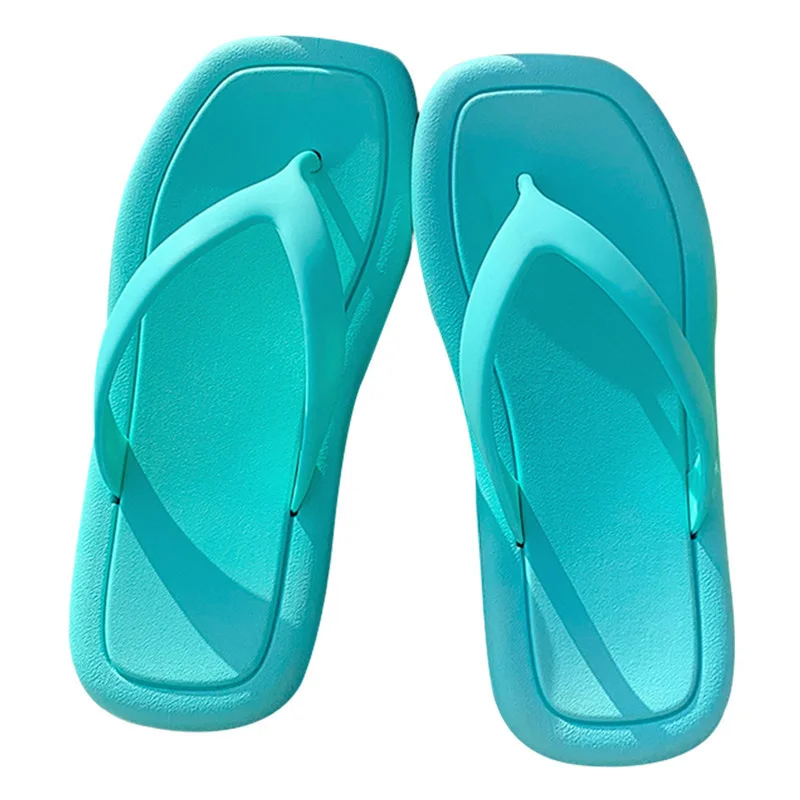 SP&CITY INS Fashion Summer Shoes For Women Slippers Square Head Platform Flip Flops Solid Color Beach Shoes Clothing For Women - Image 5