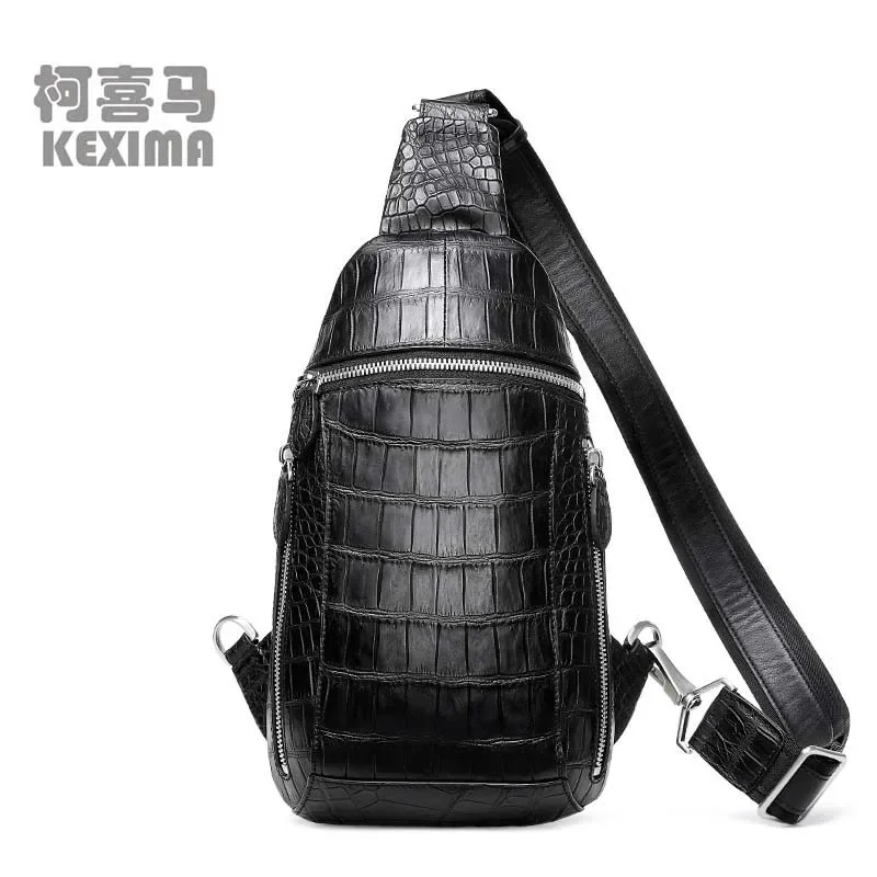 ouluoer crocodile Men bags Thailand leisure Single shoulder bag large capacity male chest bag Male breast bag