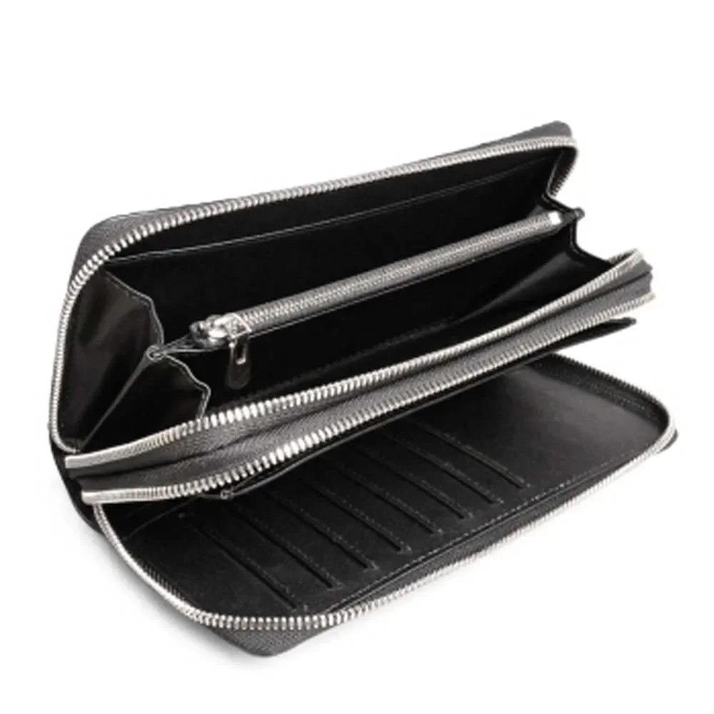 jianglang new crocodile men handbags male wallet Hand caught Men bags business male Double zipper men clutch bag black - Image 4