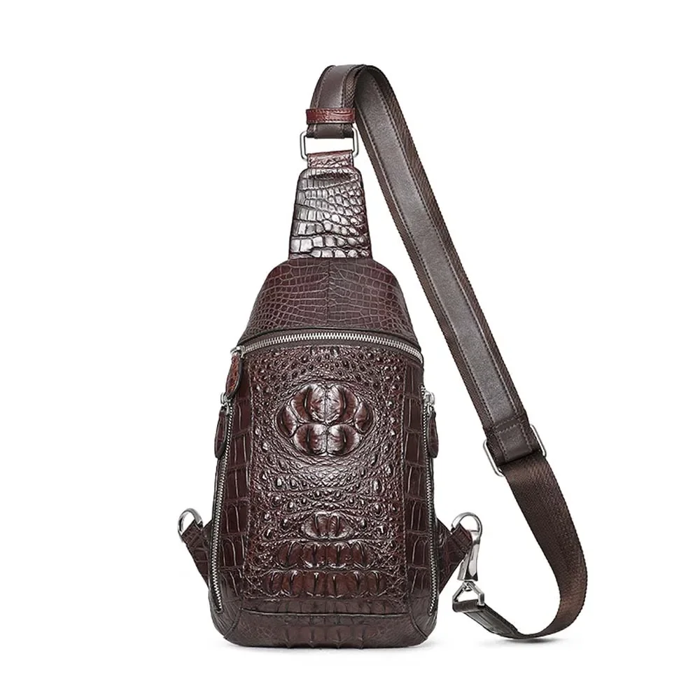 ouluoer crocodile Men bags Thailand leisure Single shoulder bag large capacity male chest bag Male breast bag - Image 2