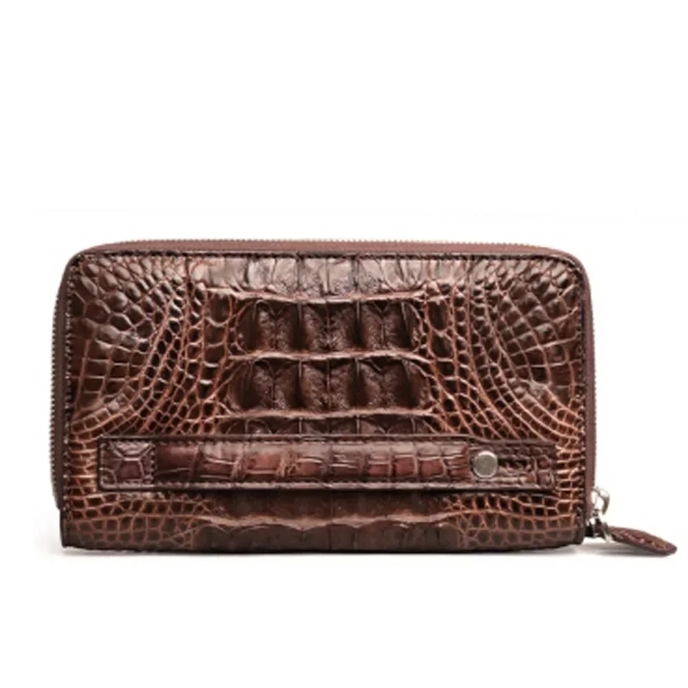jianglang new crocodile men handbags male wallet Hand caught Men bags business male Double zipper men clutch bag black - Image 2