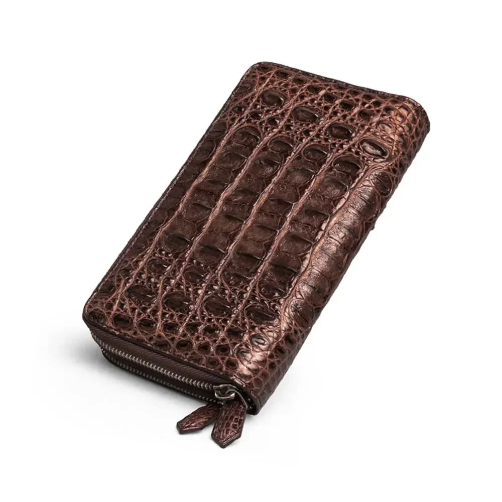 jianglang new crocodile men handbags male wallet Hand caught Men bags business male Double zipper men clutch bag black - Image 5