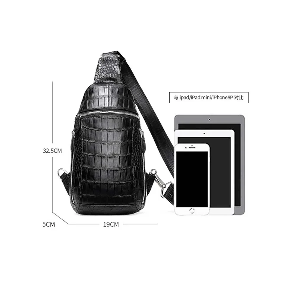 ouluoer crocodile Men bags Thailand leisure Single shoulder bag large capacity male chest bag Male breast bag - Image 3