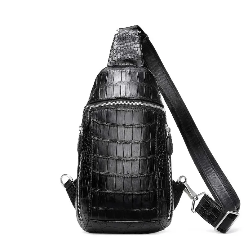 ouluoer crocodile Men bags Thailand leisure Single shoulder bag large capacity male chest bag Male breast bag - Image 5