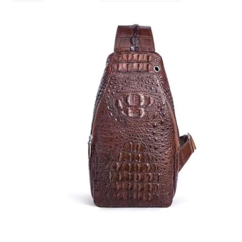 afanzhe new crocodile leather chest package male large capacity One shoulder bag Men bags leisure Male - Image 2